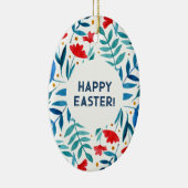 Magische tuin — rode en turkooizen Pasen Keramisch Ornament (Rechts)