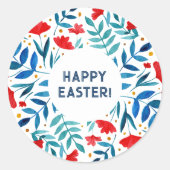 Magische tuin — rode en turkooizen Pasen Sticker (Voorkant)