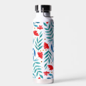 Magische tuin - rode en turkooizen waterfles (Links)