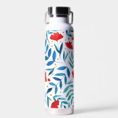 Magische tuin - rode en turkooizen waterfles (Voorkant)