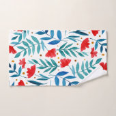 Magische tuin - rood en turquoise bad handdoek (Handdoek)