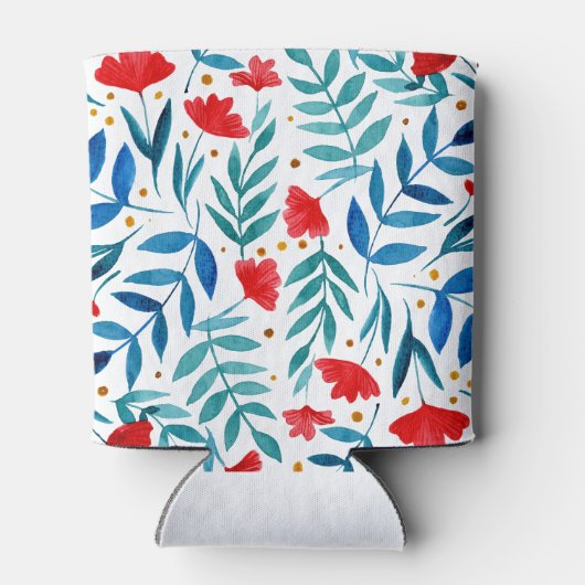 Magische tuin - rood en turquoise blikjeskoeler (Achterkant)