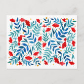 Magische tuin - rood en turquoise briefkaart (Voorkant)