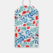 Magische tuin - rood en turquoise cadeaulabel (Voorkant)