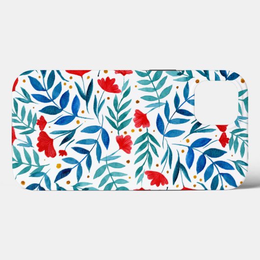 Magische tuin - rood en turquoise Case-Mate iPhone case (Achterkant (horizontaal))