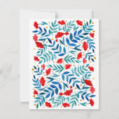 Magische tuin - rood en turquoise feestdagenkaart (Voorkant)