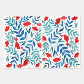 Magische tuin - rood en turquoise inpakpapier vel (Voorkant 3)