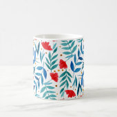 Magische tuin - rood en turquoise koffiemok (Center)