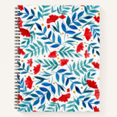Magische tuin - rood en turquoise notitieboek (Voorkant)