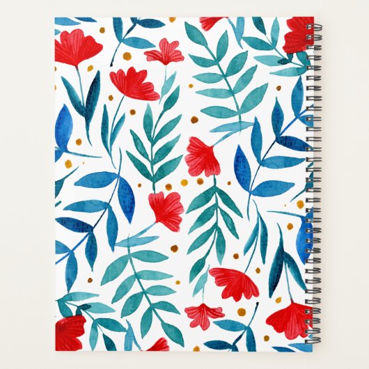 Magische tuin - rood en turquoise planner (Achterkant)