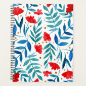 Magische tuin - rood en turquoise planner (Voorkant)