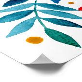 Magische tuin - rood en turquoise poster (Hoek)