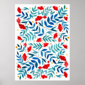 Magische tuin - rood en turquoise poster (Voorkant)