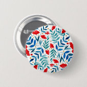Magische tuin - rood en turquoise ronde button 5,7 cm (Voorkant /achterkant)