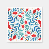 Magische tuin - rood en turquoise servet (Voorkant)