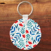 Magische tuin - rood en turquoise sleutelhanger (Voorkant)
