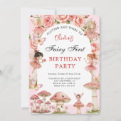 Magische tuin Roze Feeën Eerste 1e verjaardag Kaart (Voorkant)