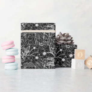 Magische Tuin Whimsical Inkt Patroon Inpakpapier