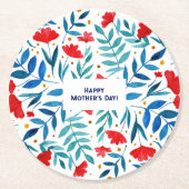 Magische TuinMoederdag Ronde Kartonnen Onderzetter (Voorkant)