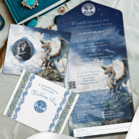 Magische Turquoise en Blauwe Keltische Draak Fanta
