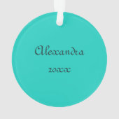 Magische turquoise kerstdraak ornament (achterkant)