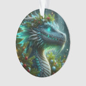Magische turquoise kerstdraak ornament (voorkant)