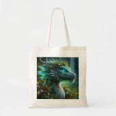Magische turquoise kerstdraak tote bag (Voorkant)