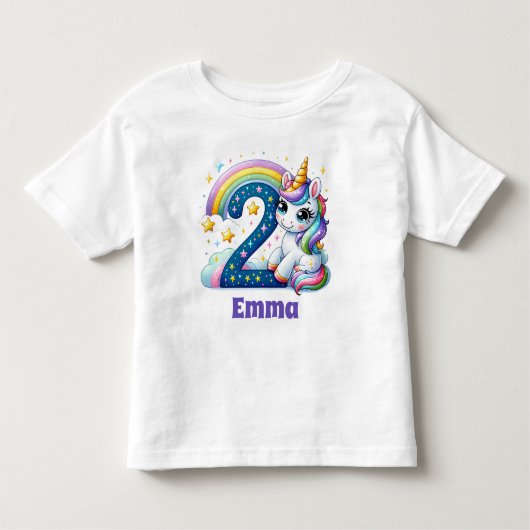 Magische tweede verjaardag - gepersonaliseerde een kinder shirts (Voorkant)