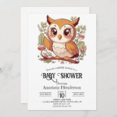 Magische  Uil Baby shower Kaart (Voorkant / Achterkant)