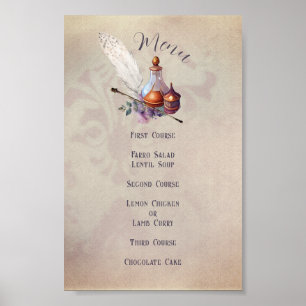 Magische Uil Baby Shower Menu Poster