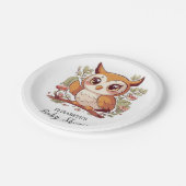 Magische  Uil Baby shower Papieren Bordje (Gekanteld)