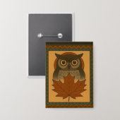 Magische Uil Design met kralen look Button (Voorkant / Achterkant)