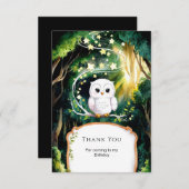 Magische Uil Verjaardag in het bos Bedankkaart (Voorkant / Achterkant)