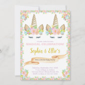 Magische uitnodiging voor Twin Girls (Voorkant)