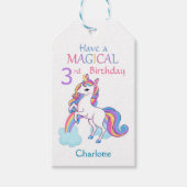 Magische Unicorn 3rd Birthday Gift Labels Cadeaulabel (Voorkant)