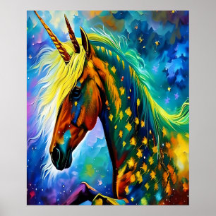 Magische Unicorn afdrukbare Art High Quality Digit Poster