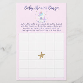 Magische Unicorn Baby shower Bingo Game