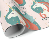 Magische Unicorn Birthday Cadeaupapier (Rol Hoek)