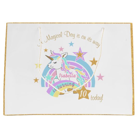 Magische Unicorn Birthday Groot Cadeauzakje (Voorkant)