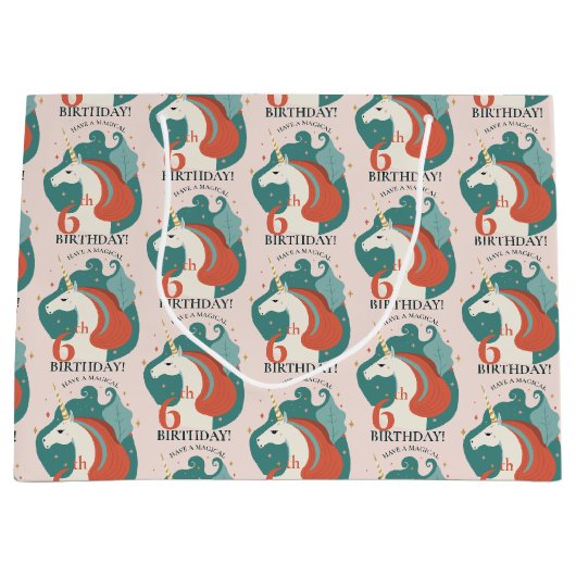 Magische Unicorn Birthday Groot Cadeauzakje (Voorkant)