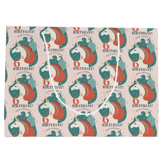 Magische Unicorn Birthday Groot Cadeauzakje (Achterkant)