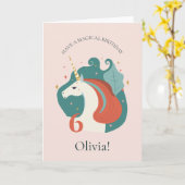 Magische Unicorn Birthday Kaart (Gele Bloem)