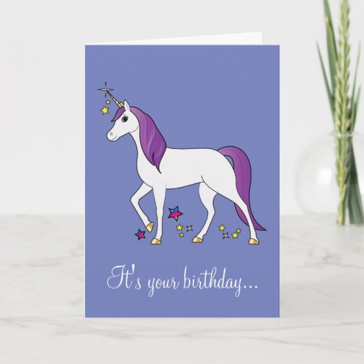Magische Unicorn Birthday Kaart (Voorkant)