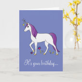 Magische Unicorn Birthday Kaart (Gele Bloem)
