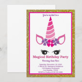 Magische Unicorn Birthday Kaart (Voorkant / Achterkant)