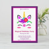 Magische Unicorn Birthday Kaart (Staand voorkant)