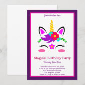 Magische Unicorn Birthday Kaart (Voorkant / Achterkant)