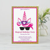 Magische Unicorn Birthday Kaart (Staand voorkant)