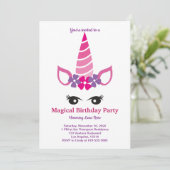 Magische Unicorn Birthday Kaart (Staand voorkant)