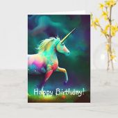 Magische Unicorn, Birthday Kaart (Gele Bloem)